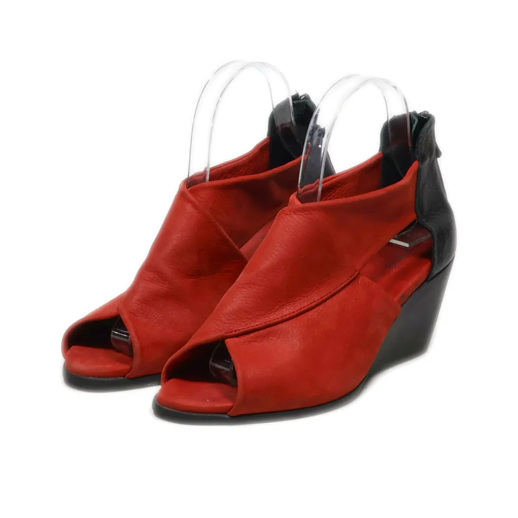 Arche Wedge Sandals Leather Red Colour For Women