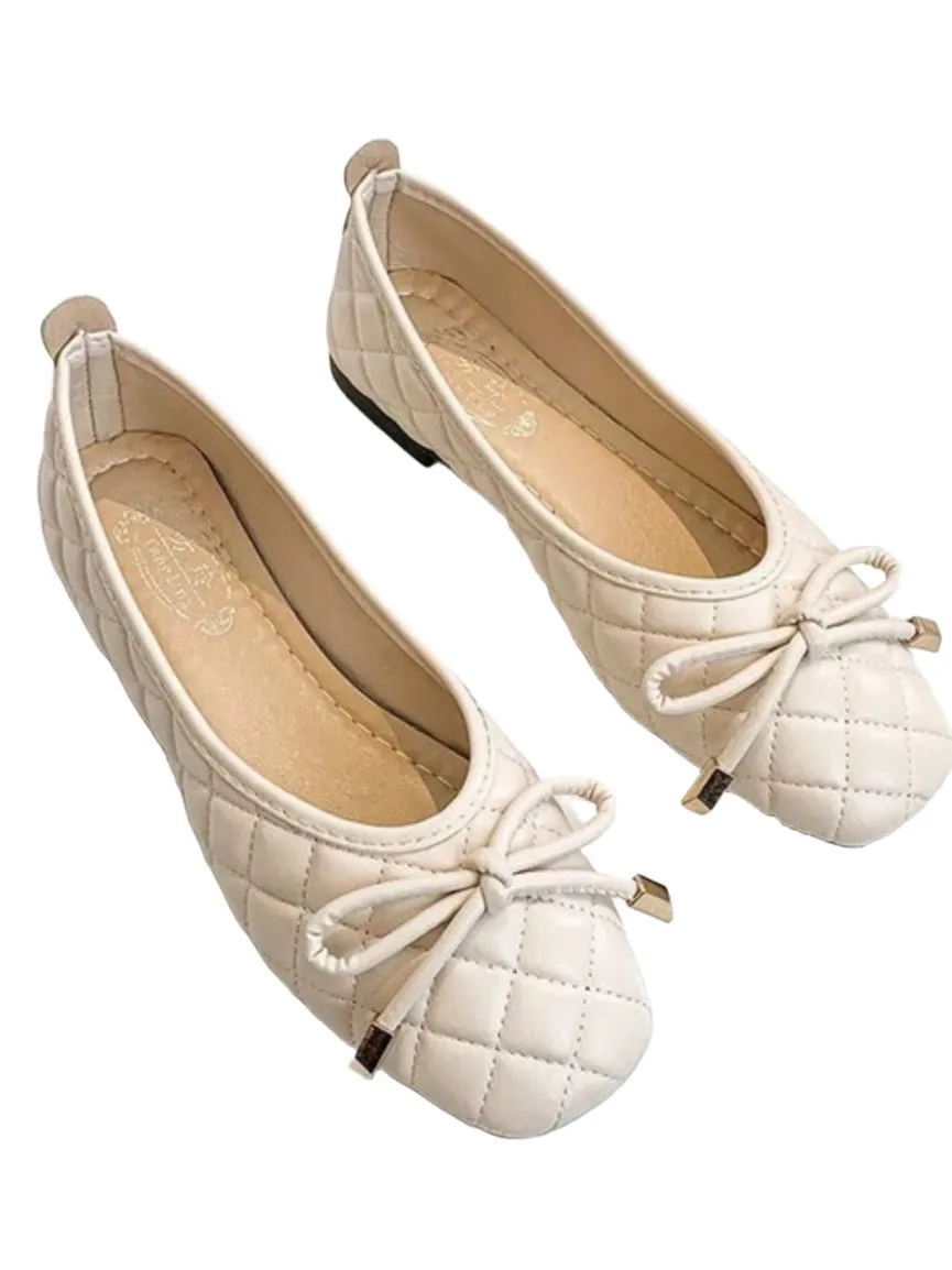 Beige vanilla slip on flats loafers shoes