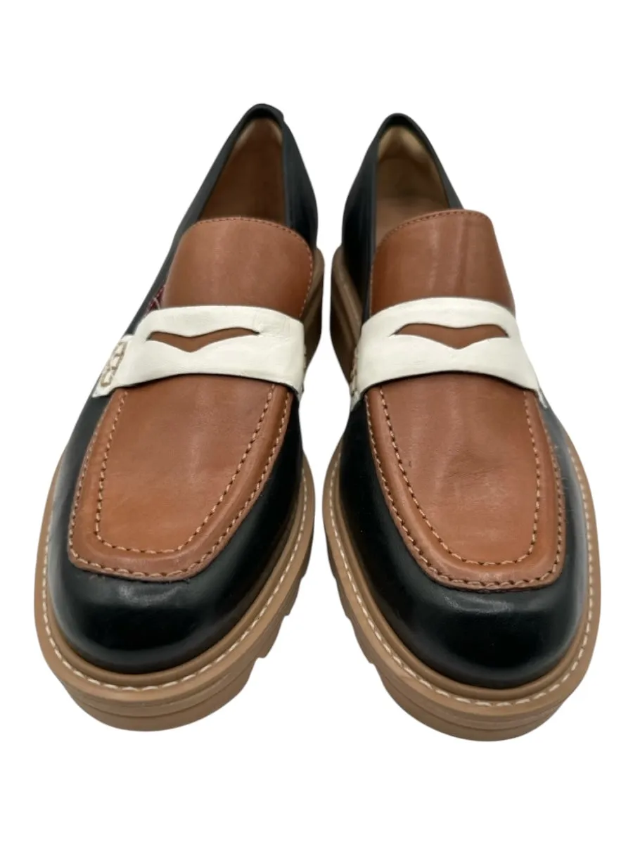 Bernardo Shoe Size 8.5 Black & Brown Leather Almond Toe Loafers