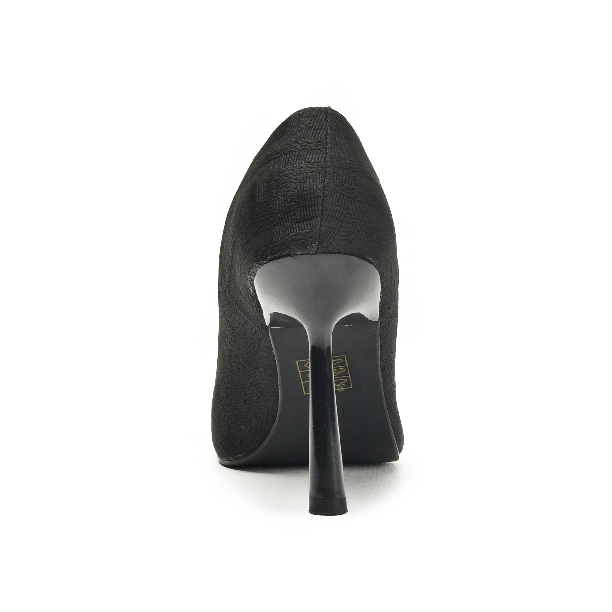 Classic Black Textured Stilettos | 443N-C