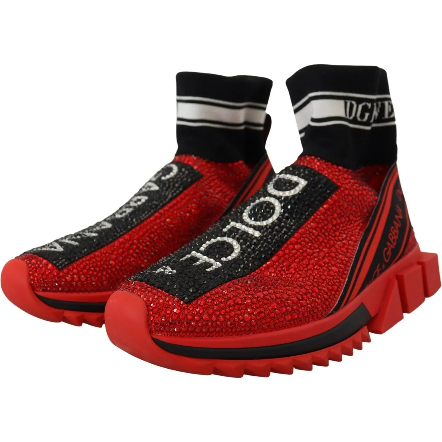 Dolce & Gabbana Exquisite Red Sorrento Slip-On Sneakers