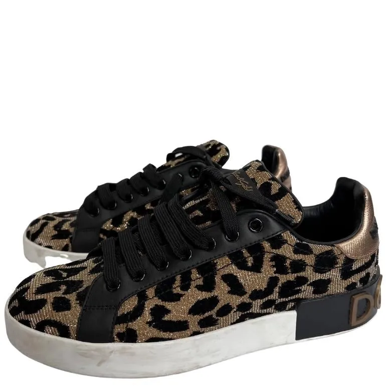 Dolce & Gabbana Leopard Print Portofino Sneakers