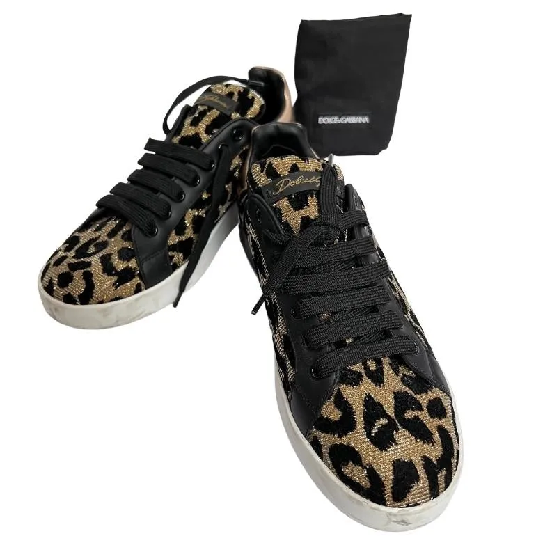 Dolce & Gabbana Leopard Print Portofino Sneakers