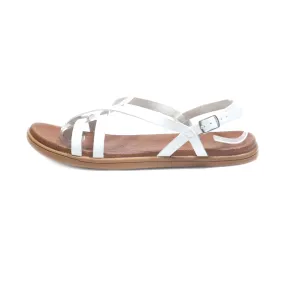 Dreampairs Flat Sandals Leather White Colour For Women