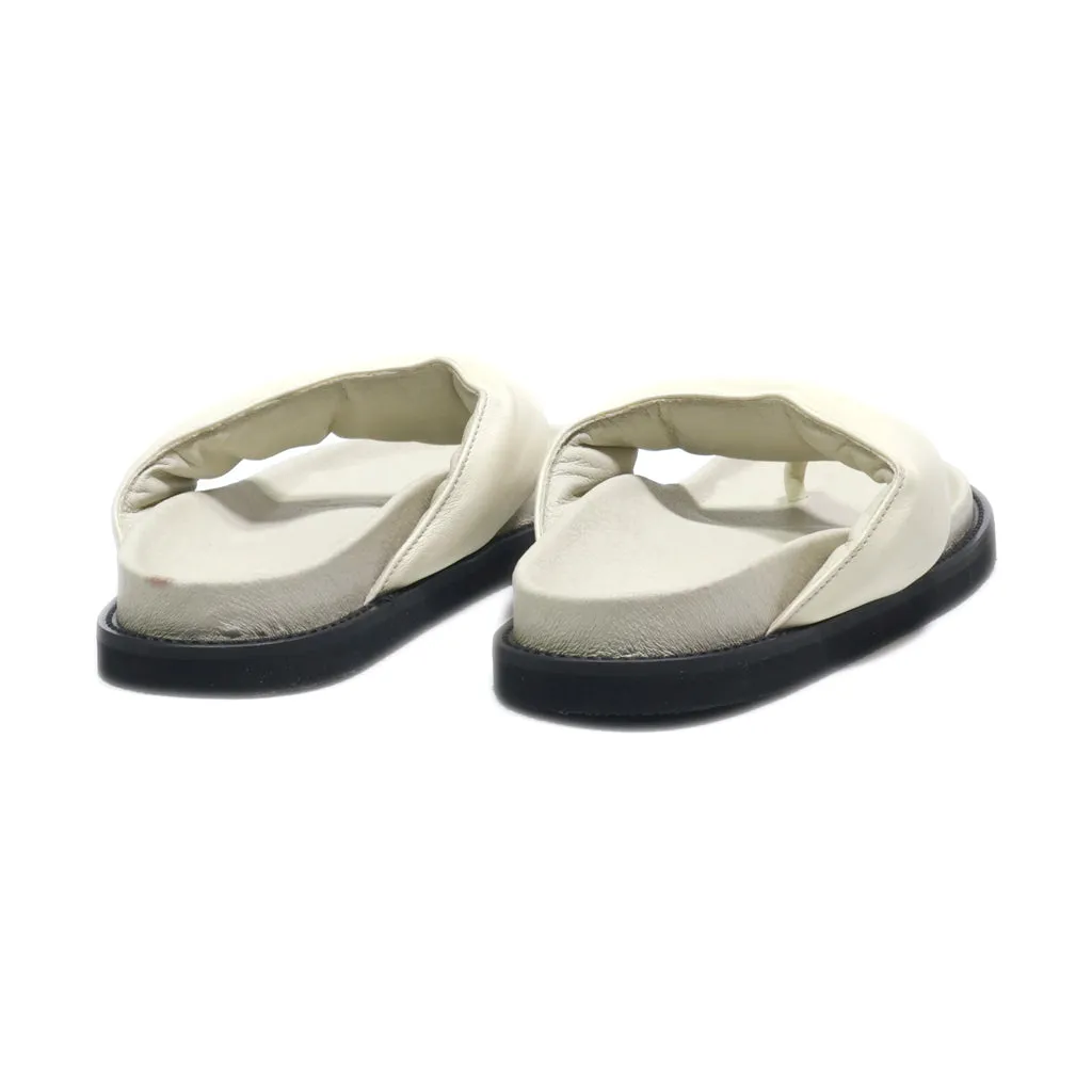 Edited Flat Sandals Leather Beige Colour For Women