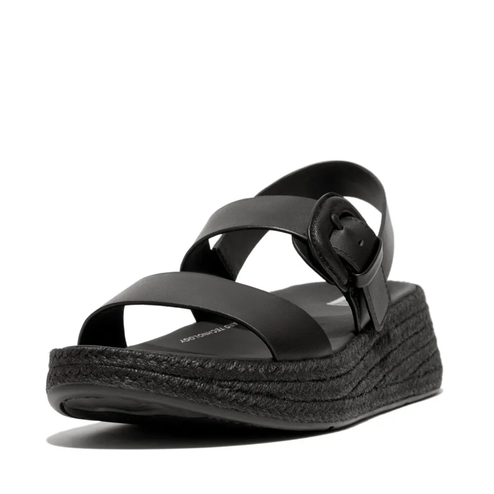 Fitflop F-Mode Espadrille Bucke L Flatform Sandals Black