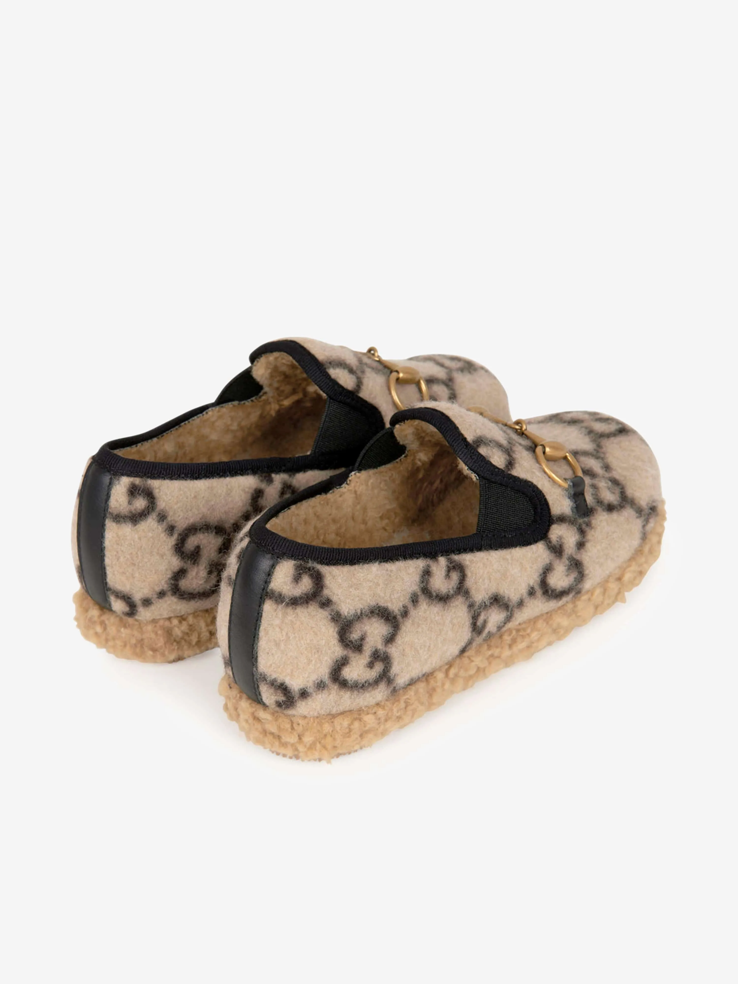 Gucci Beige GG Wool Loafers