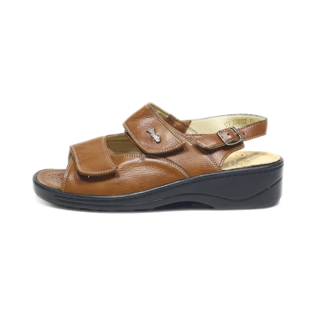 Hallux Flat Sandals Leather Brown Colour For Women