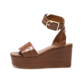 H&M Wedge Sandals Leather Brown Colour For Women