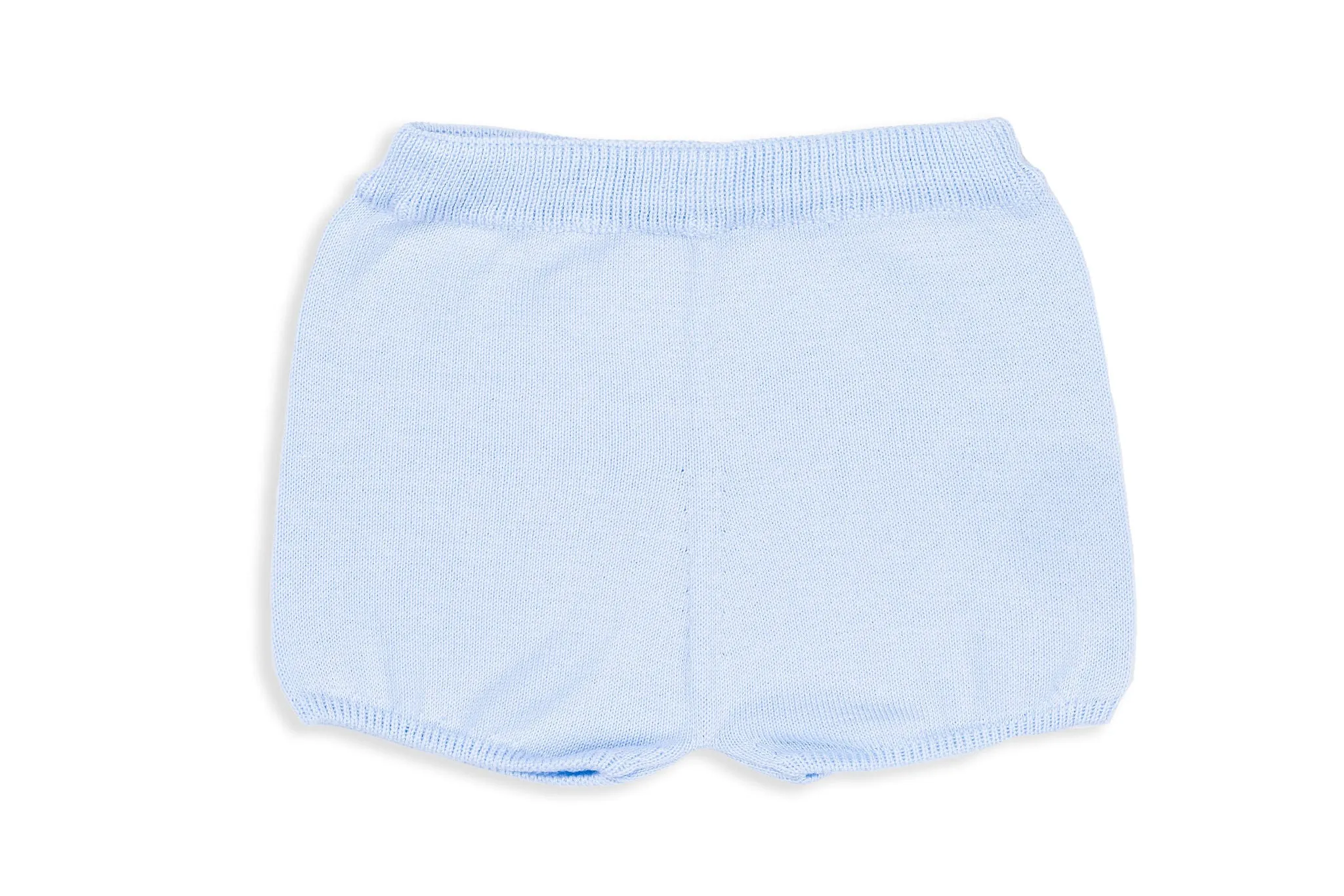 Light Blue Two-Piece Knit Shorts Set