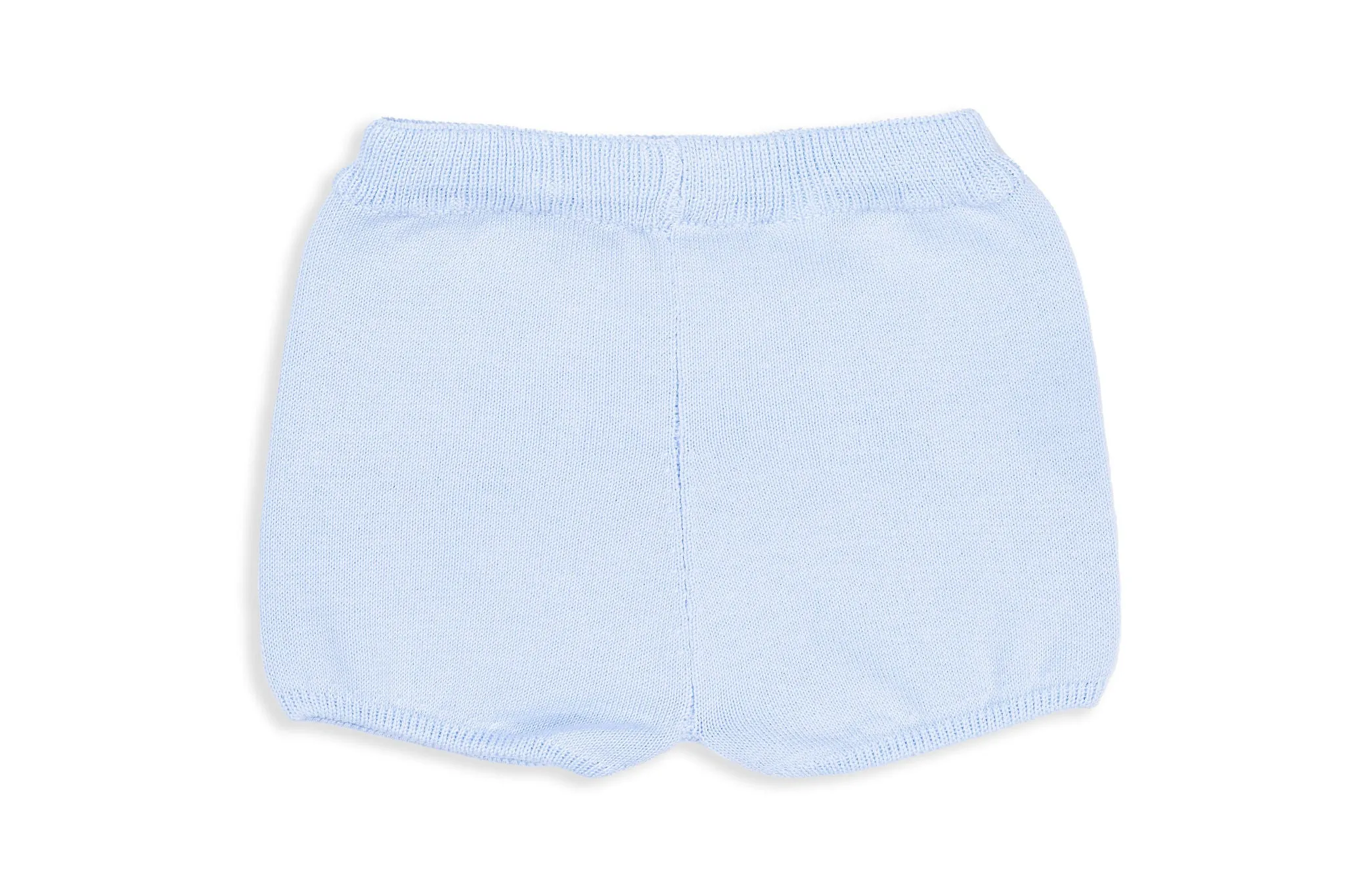 Light Blue Two-Piece Knit Shorts Set