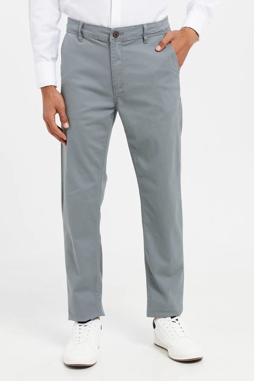 Men Grey Chino Trousers