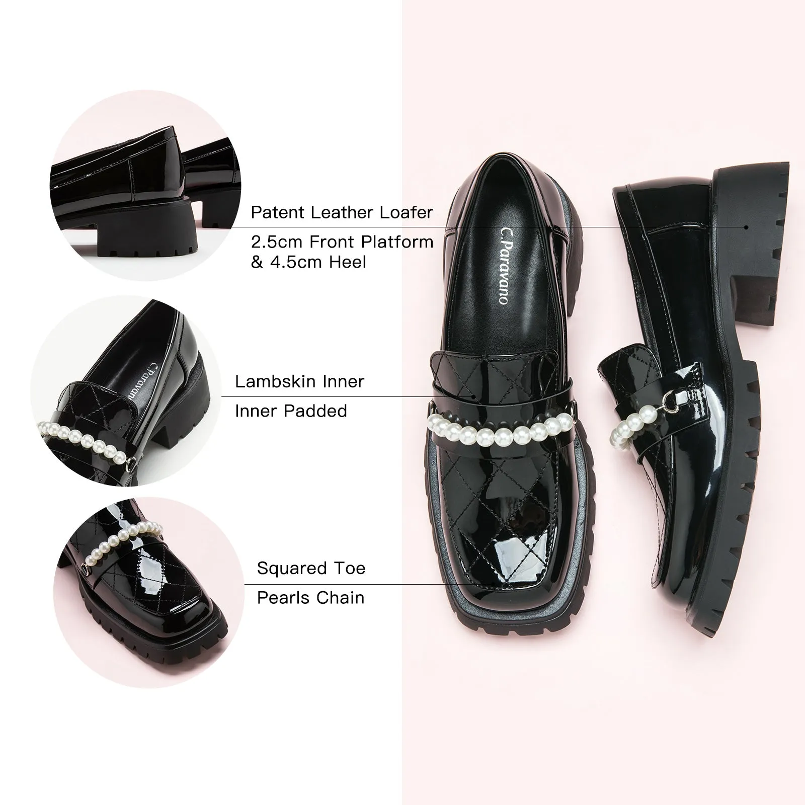 Pearl Chain Platform Loafers (Monica)