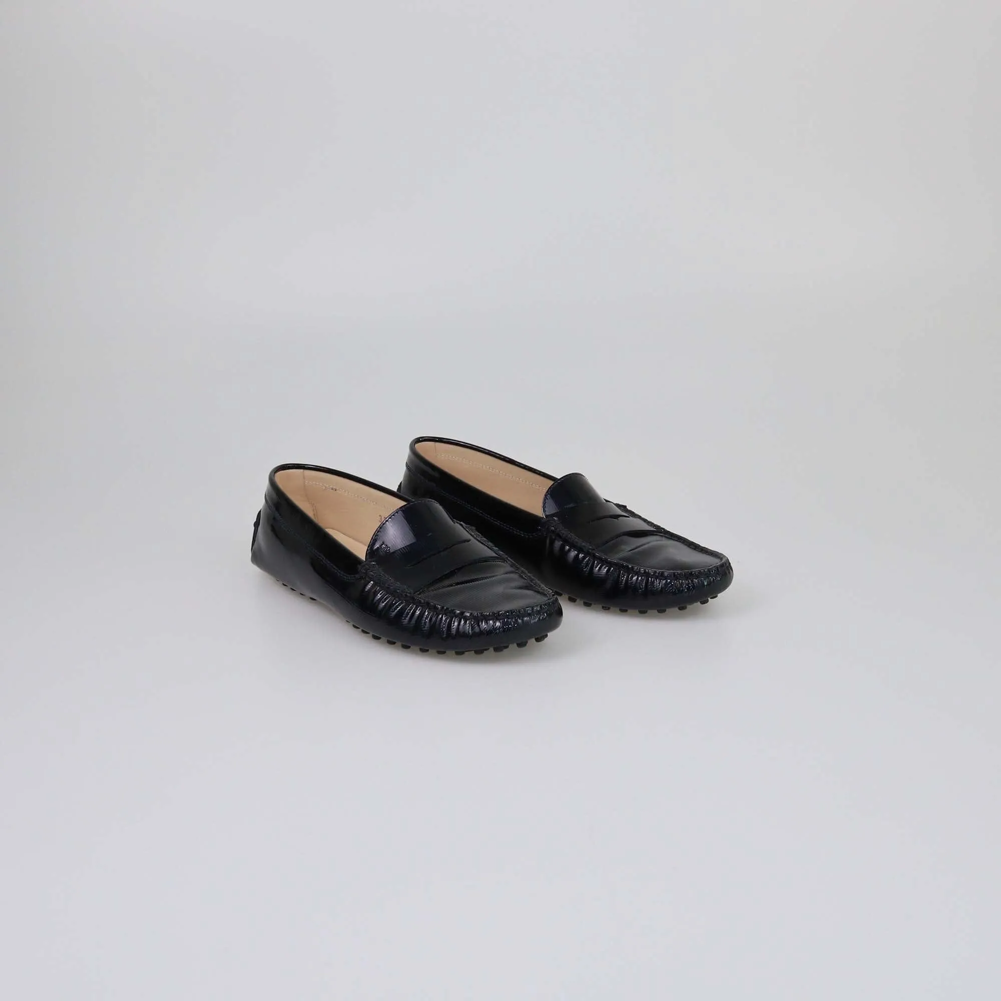 Tod's Midnight Blue Patent Gommino Driving Loafers