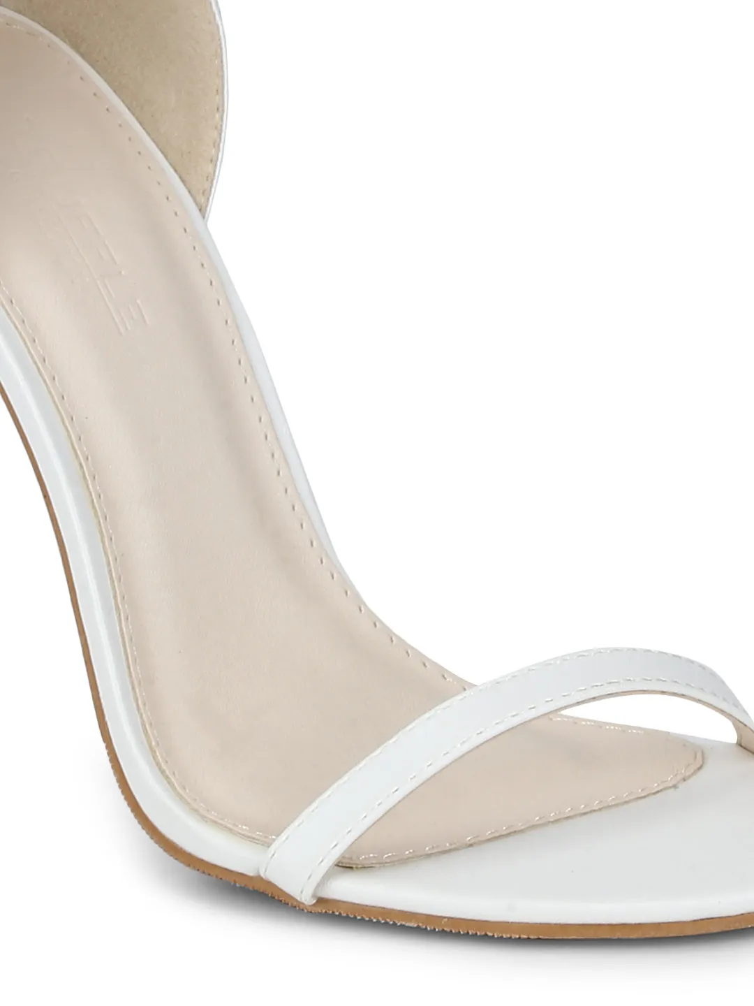 White PU Barely There Stilettos Synthetic