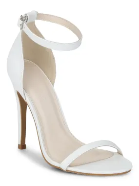 White PU Barely There Stilettos Synthetic