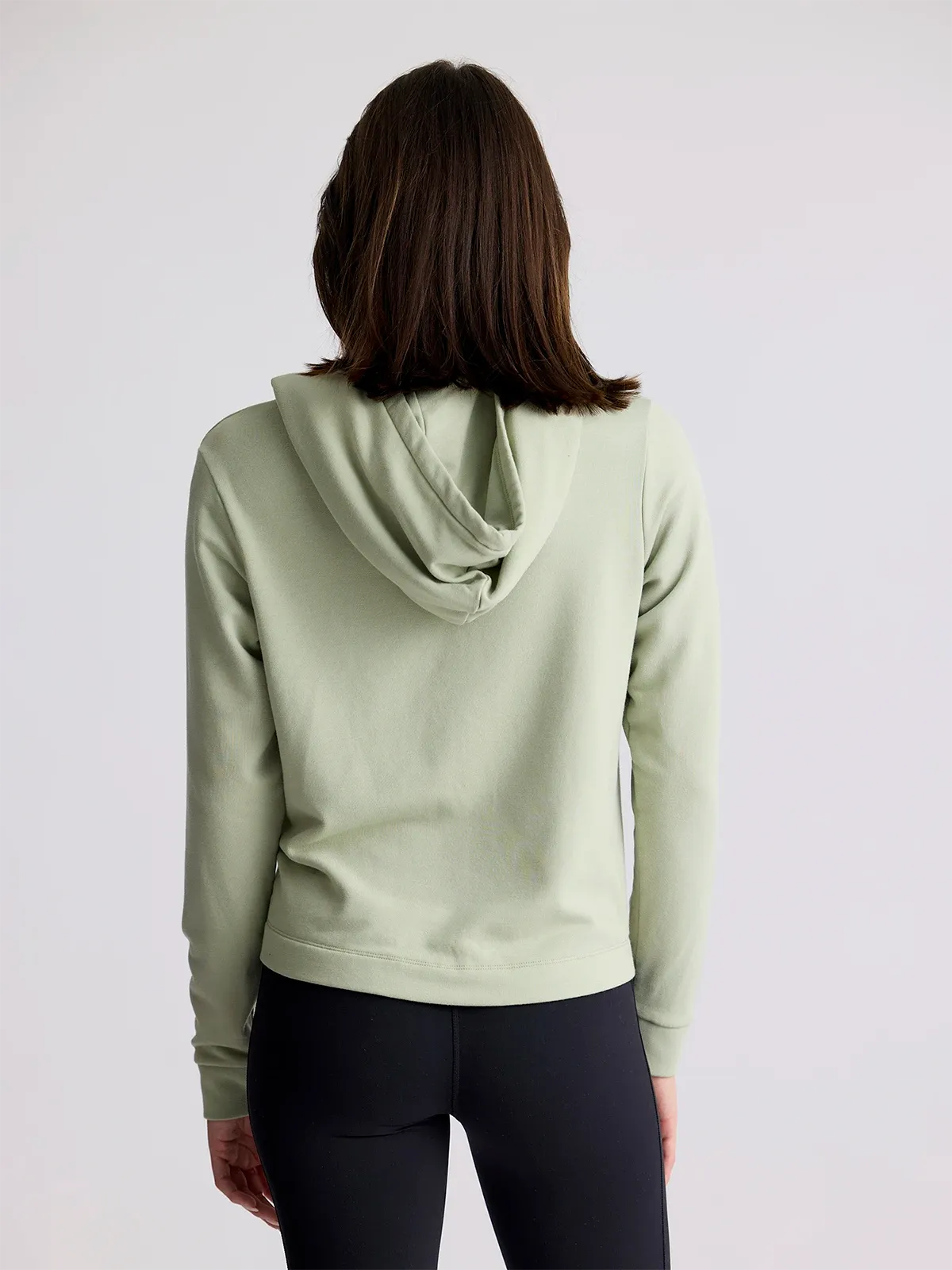 Women's Bamboo Lightweight Fleece Cropped Hoodie - Desert Sage